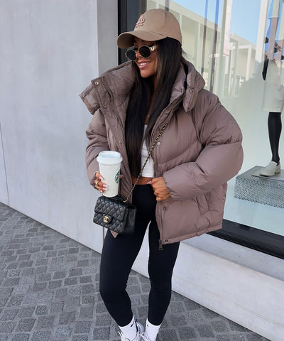 Pufferjacke Fina Taupe Ladypolitan ♡