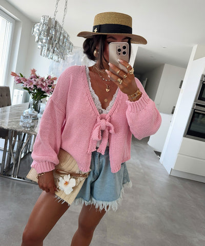 Strickjacke Cora Schleife Hellpink Ladypolitan ♡