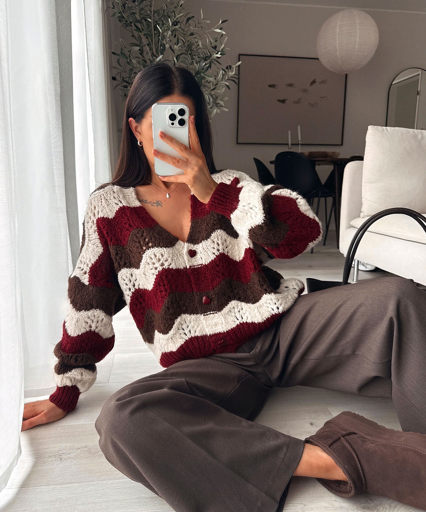 Cardigan Sana Weinrot