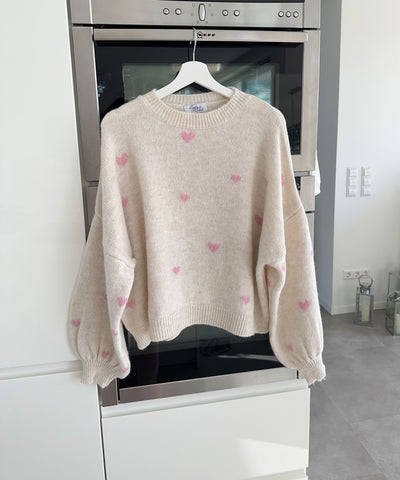 Oversize Pullover Joslin Beige Rosa  Ladypolitan ♡   