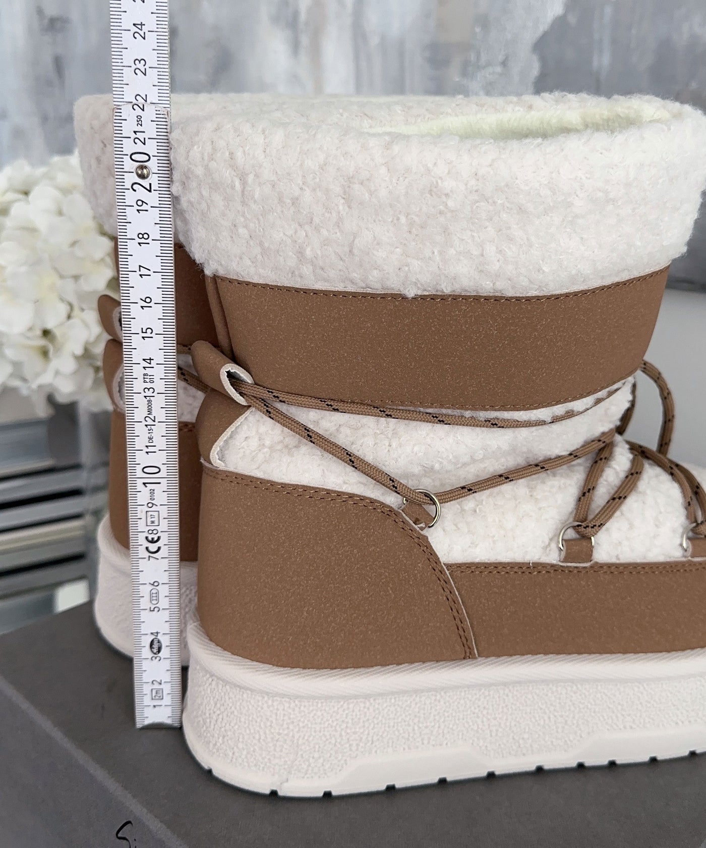 Gefütterte Teddyschnee Schuhe Mea Weiß Camel  Ladypolitan ♡   