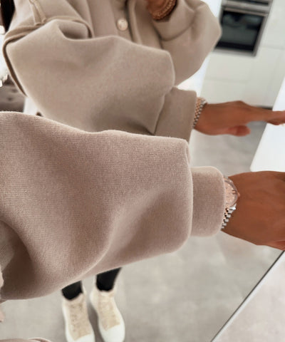 Gefütterte Oversize Jacke Mine Beige  Ladypolitan ♡   