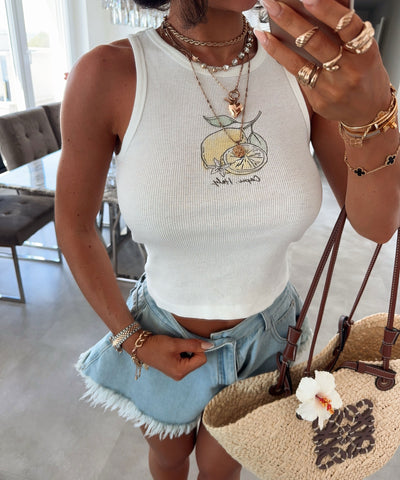 Top Capri Weiß Ladypolitan ♡
