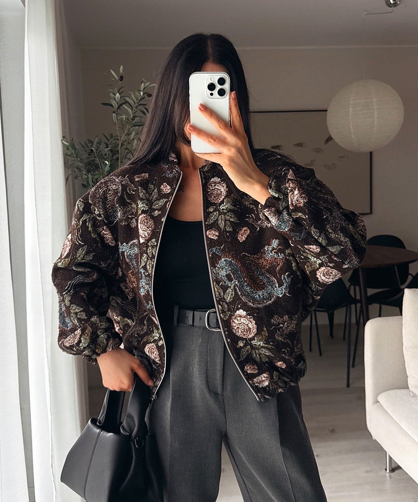 Jacke Flower Rose Dunkelbraun Ladypolitan ♡