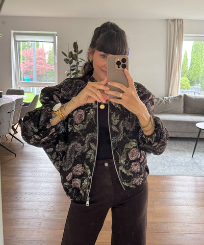 Jacke Flower Rose Dunkelbraun Ladypolitan ♡