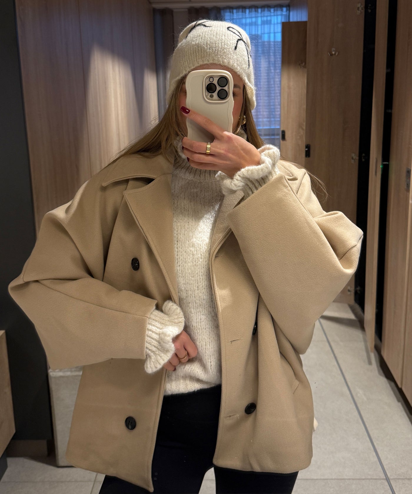 Oversize Jacke Joana Beige Ladypolitan ♡