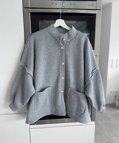 Gefütterte Oversize Jacke Mine Grau  Ladypolitan ♡   