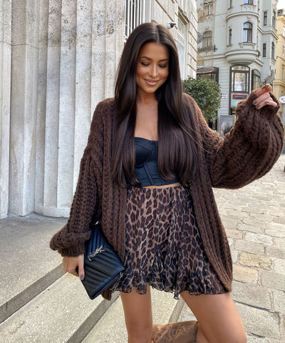 Strickjacke Gelina Dunkelbraun Ladypolitan ♡