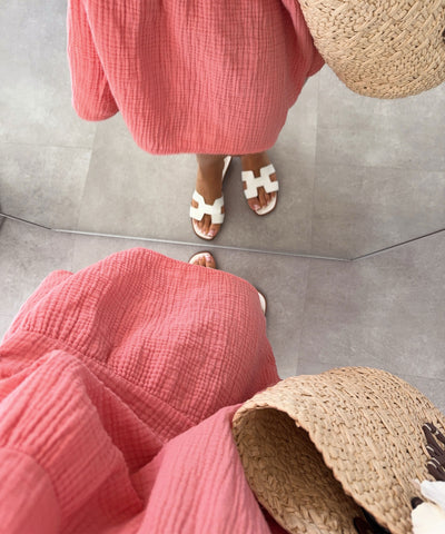 Musselin Kleid Inesa Uni Peach Ladypolitan ♡