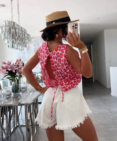 Musselin Top Sofie Leo Pink Ladypolitan ♡