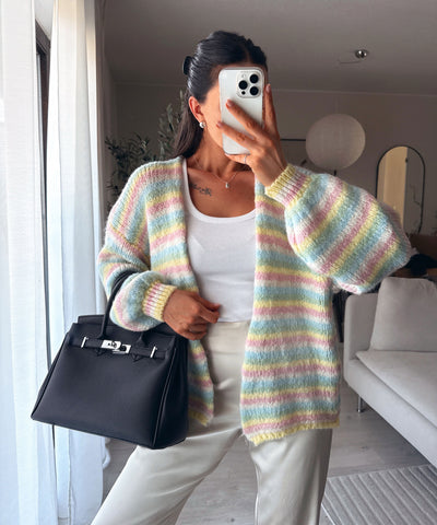 Cardigan Vaila Streifen Hellblau Ladypolitan ♡