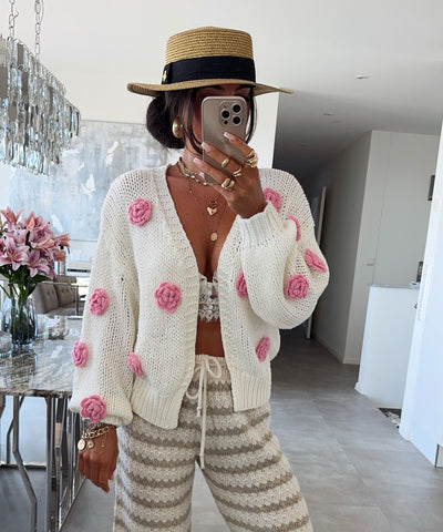Strickjacke Hilla Cremeweiß Ladypolitan ♡