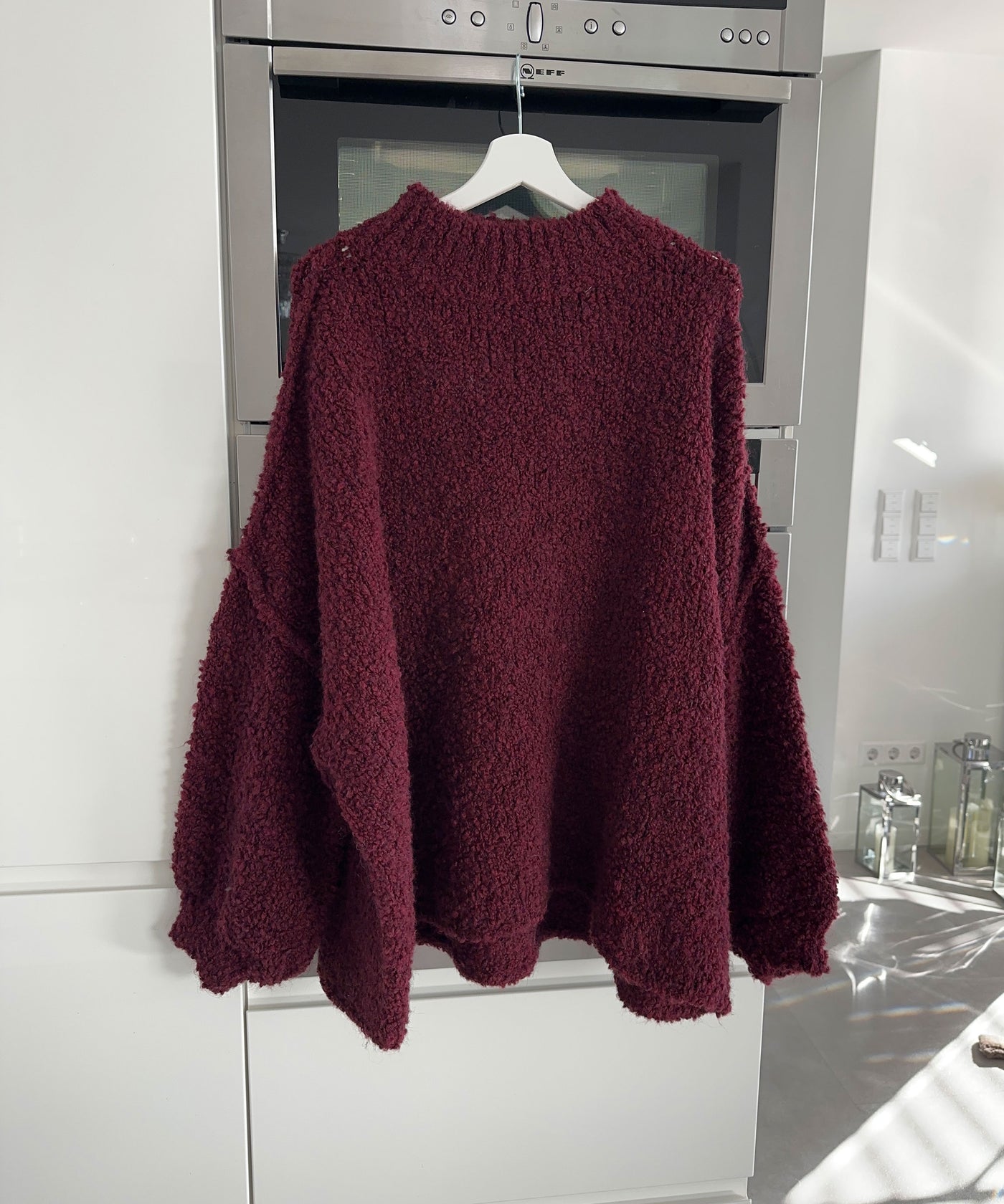 Oversize Boucle Pullover Billa Weinrot  Ladypolitan ♡   