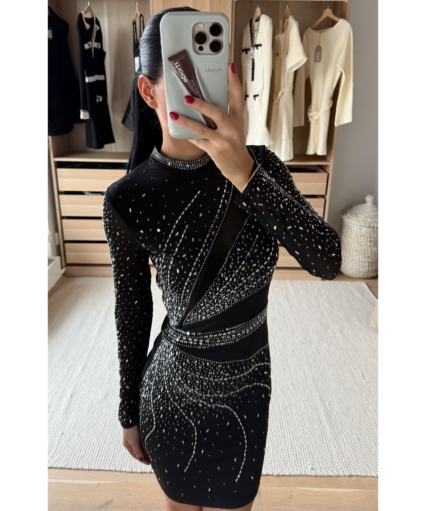 Kleid mit Glitzer Willa Schwarz Ladypolitan ♡