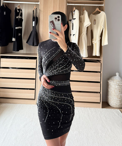 Kleid mit Glitzer Willa Schwarz Ladypolitan ♡