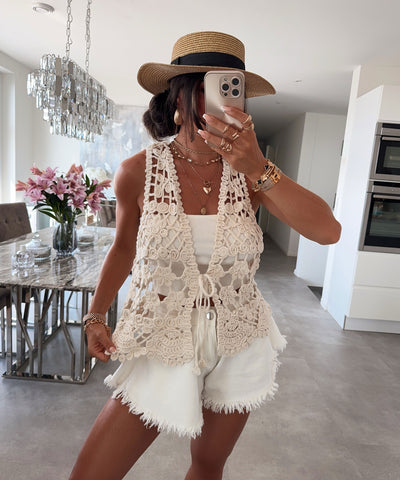 Häkel Weste Aitana Beige Ladypolitan ♡