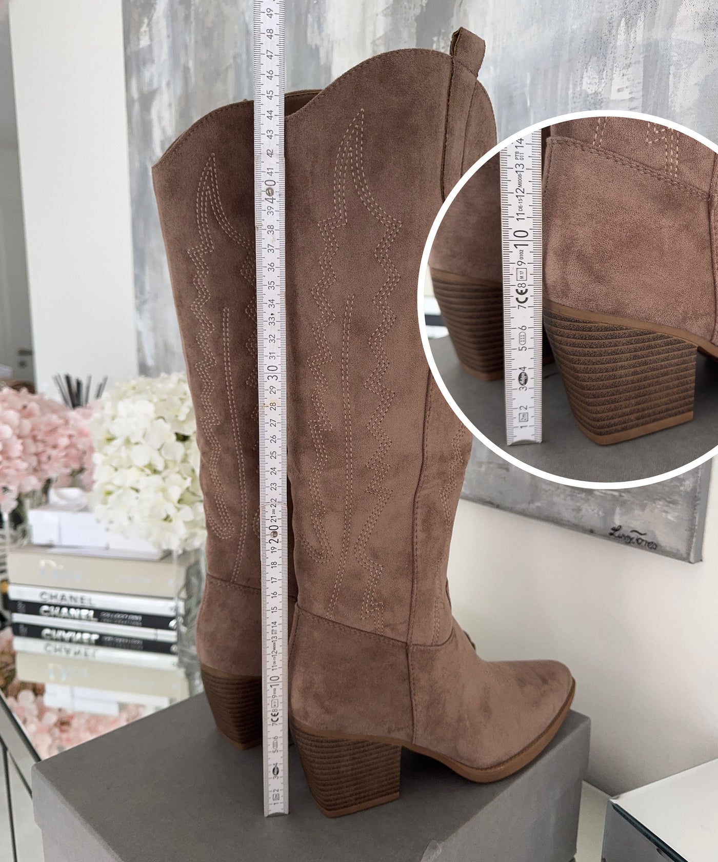 Cowboy Stiefel Selenay Taupe Hoch Ladypolitan ♡