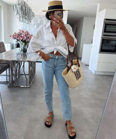 Stretch Mom Jeans Hildi Blau Ladypolitan ♡
