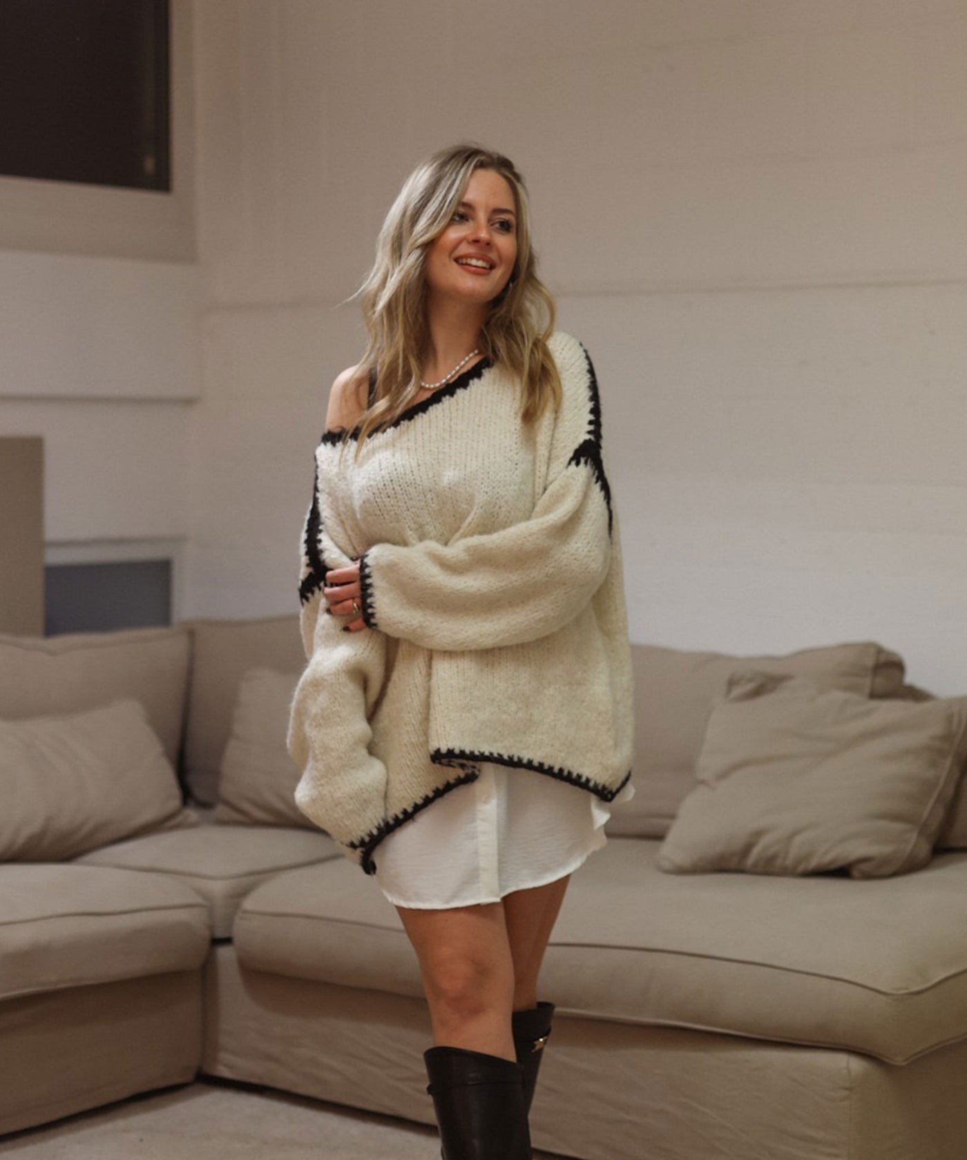 Pullover Helena Beige Ladypolitan ♡