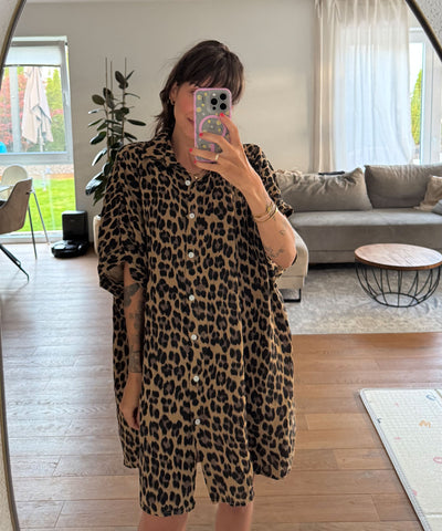 Ultra Oversize Musselin Bluse Kurzarm Nina Leo Ladypolitan ♡