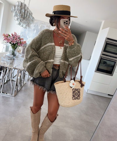 Strickjacke Fay Khaki Ladypolitan ♡