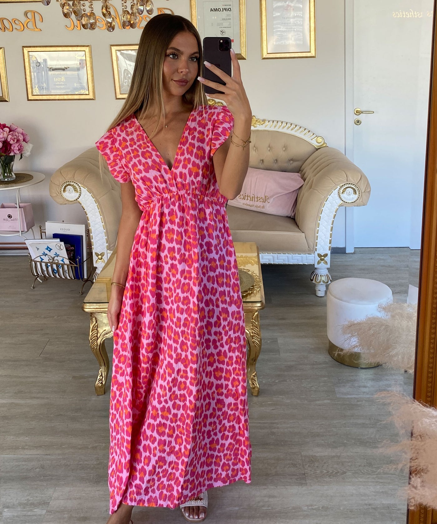 Musselin Kleid Geli Leo Pink Ladypolitan ♡