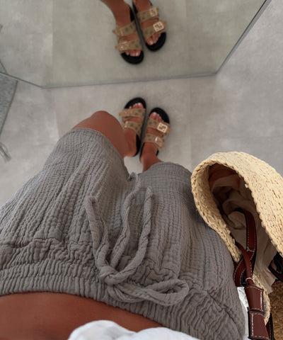 Musselin Shorts Taupe Ladypolitan ♡