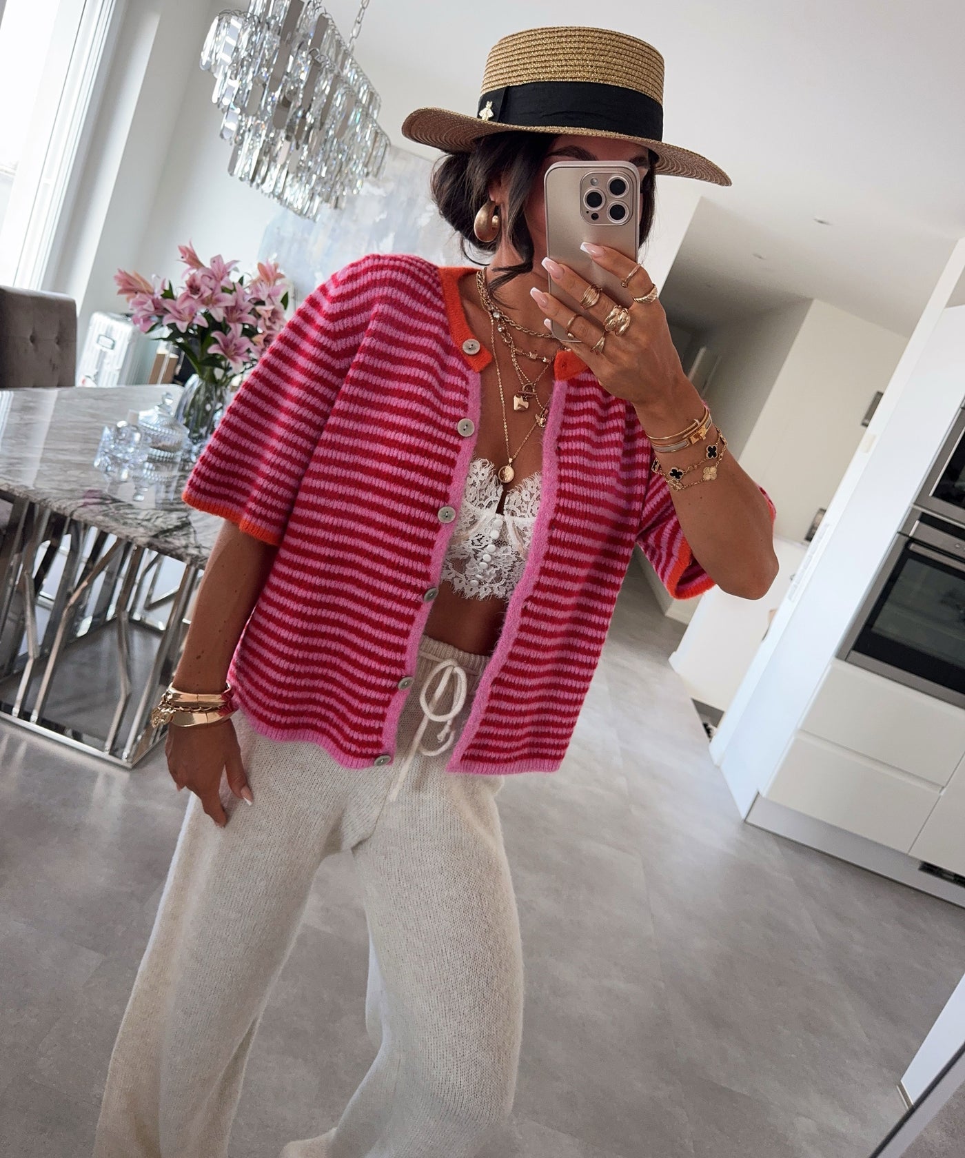 Cardigan Milli Streifen Pink Ladypolitan ♡