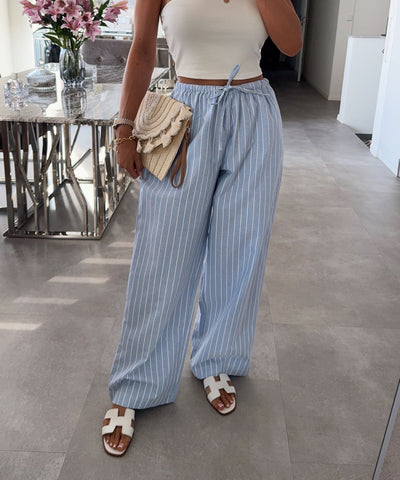Stoffhose Ihana Streifen Hellblau Ladypolitan ♡