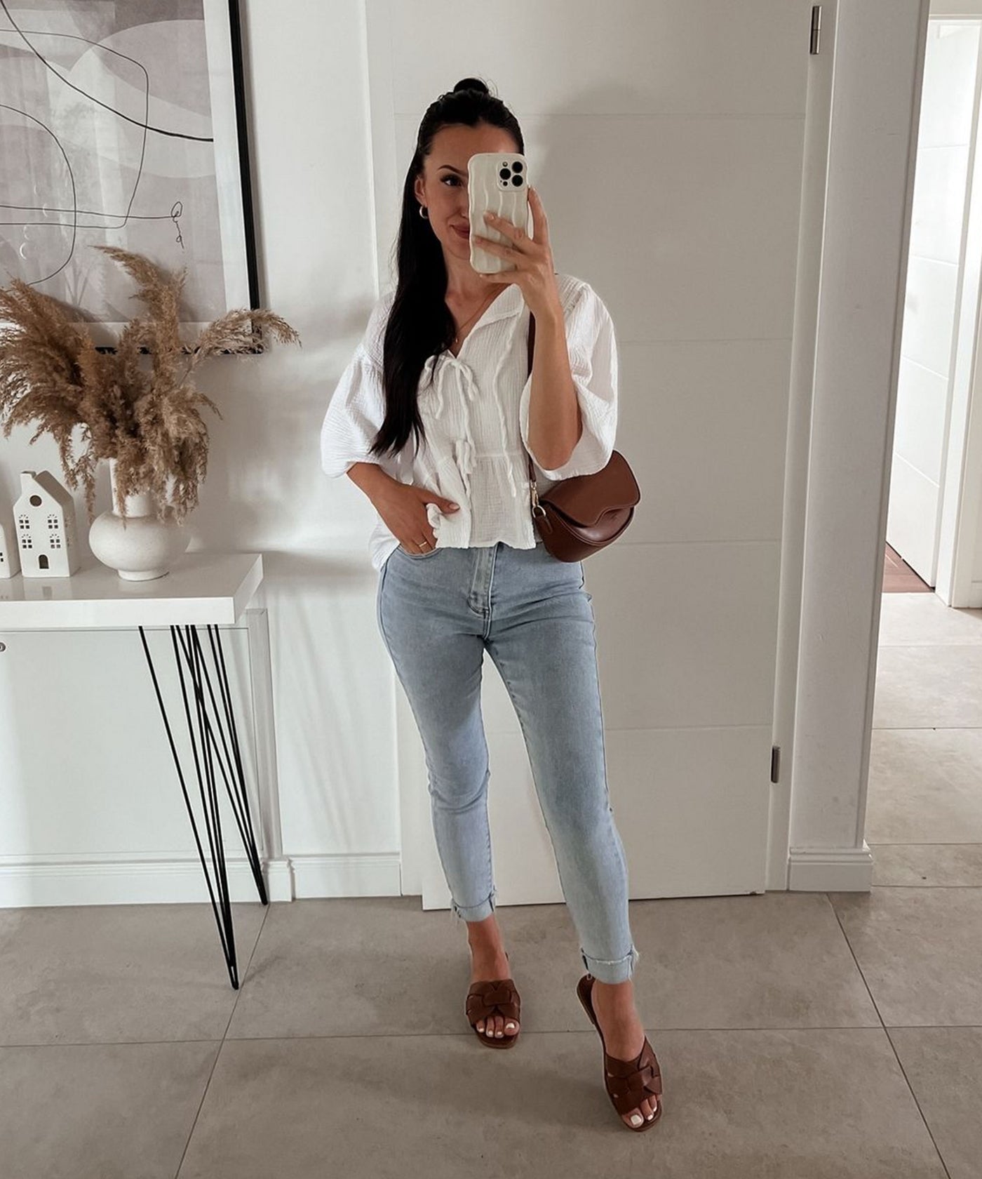 Musselin Bluse Elora Weiß Ladypolitan ♡