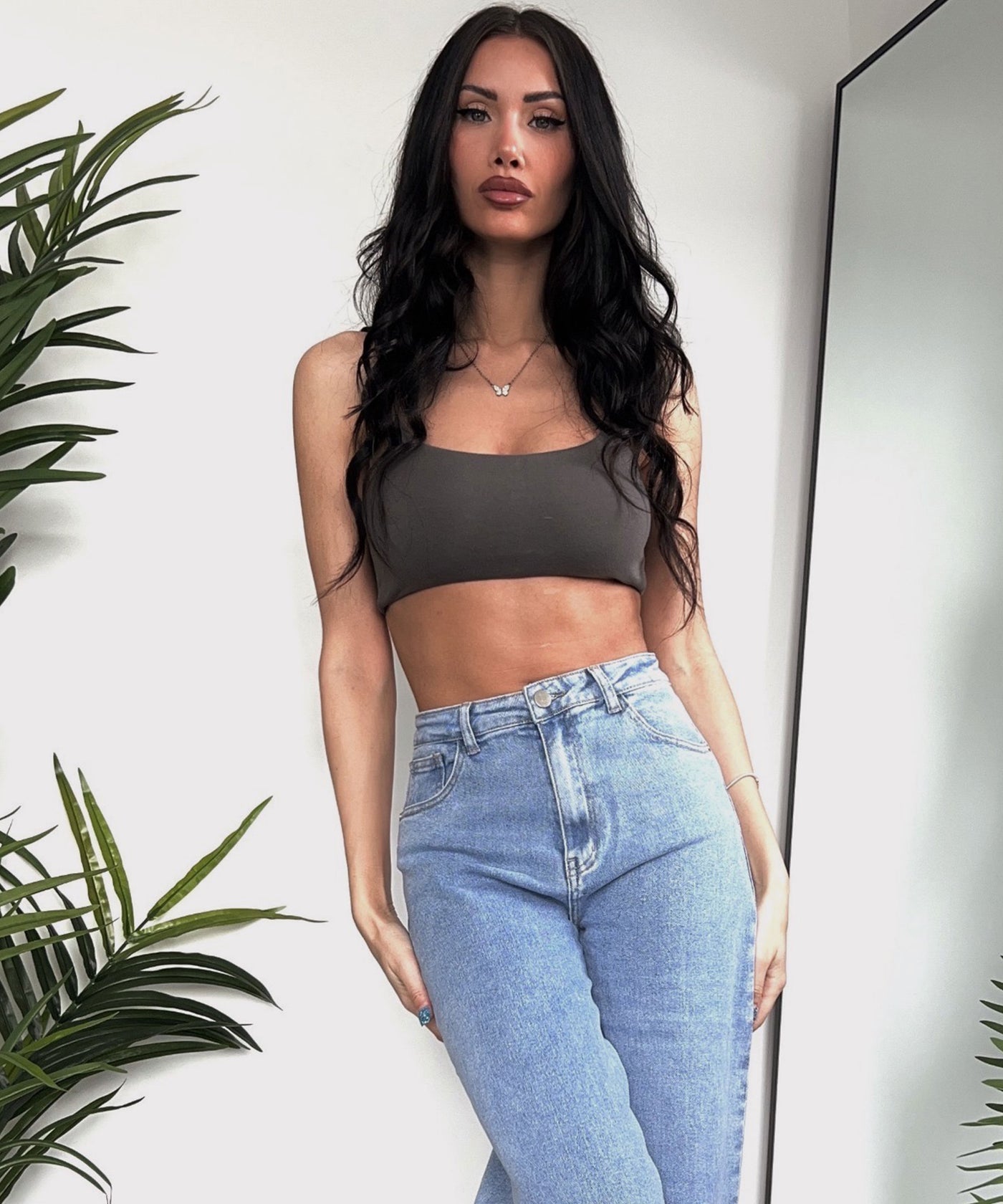 Stretch Wide Leg Jeans Meli Hellblau  Ladypolitan ♡   