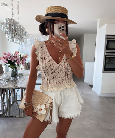 Häkel Top Aliza Beige Ladypolitan ♡
