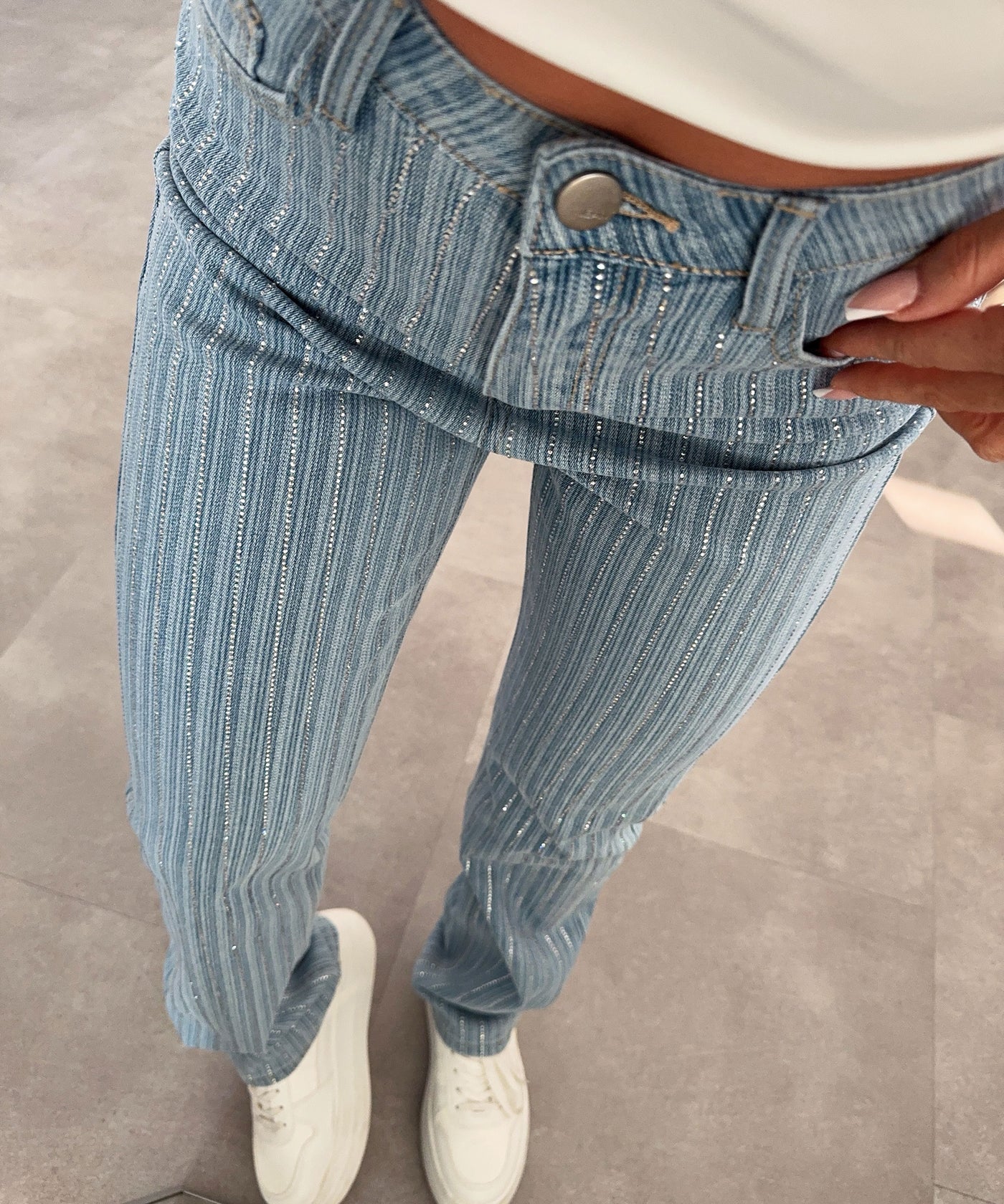 Stretch Straight Leg Jeans Macy Glitzer Ladypolitan ♡