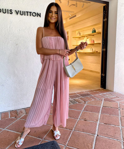 Eleganter Plissee Einteiler Rosa Ladypolitan - Fashion Onlineshop für Damen