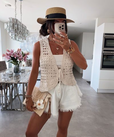 Häkel Weste Mailia Beige Ladypolitan ♡