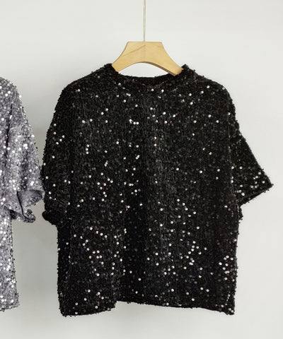 Pailletten T-Shirt Lilli Schwarz