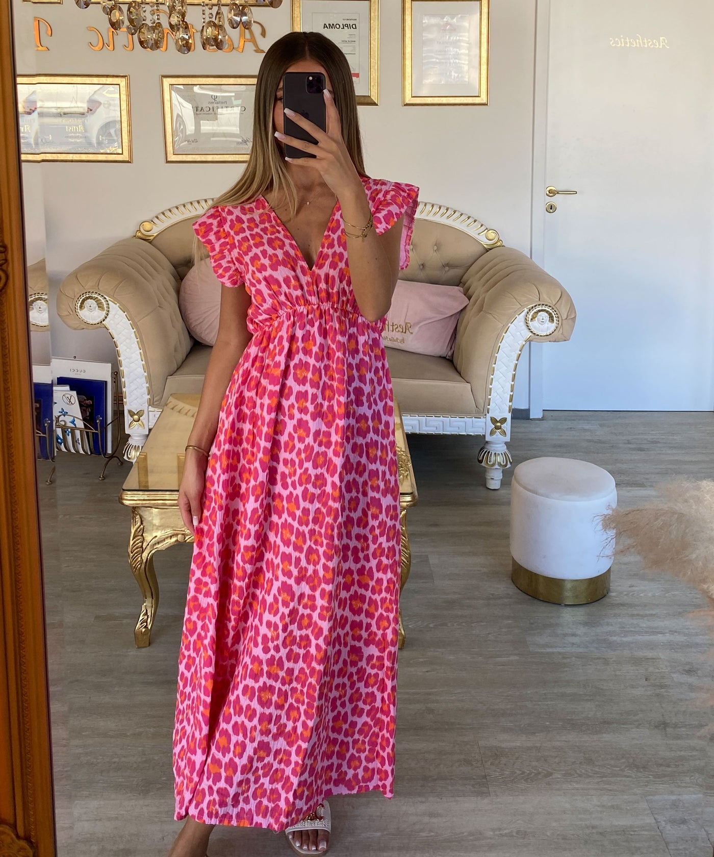 Musselin Kleid Geli Leo Pink Ladypolitan ♡