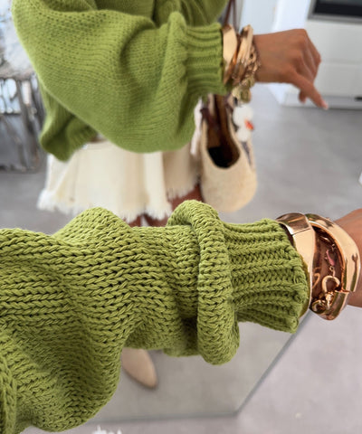 Strickjacke Cora Schleife Grün Ladypolitan ♡