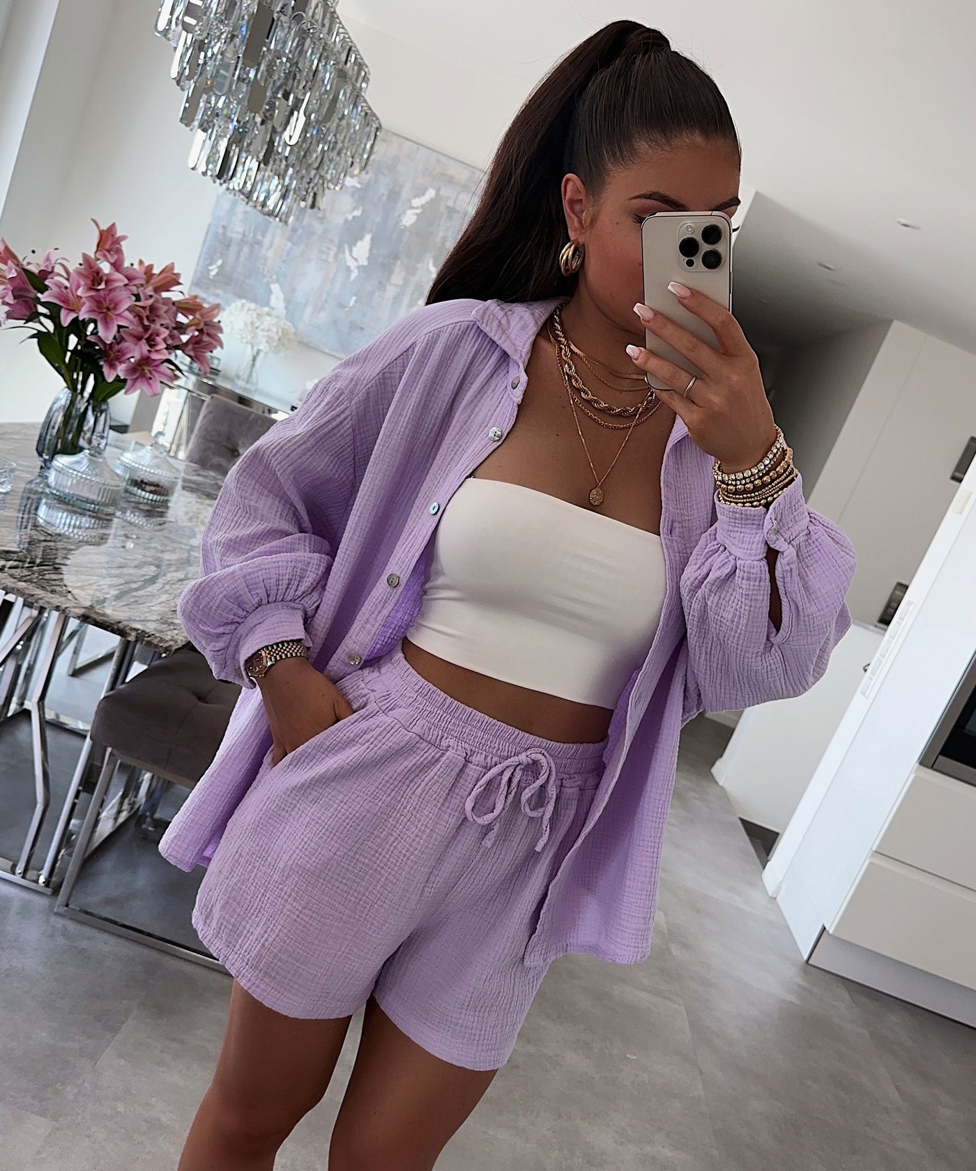 Oversize Musselin Set Alva Pastellila  Ladypolitan ♡   