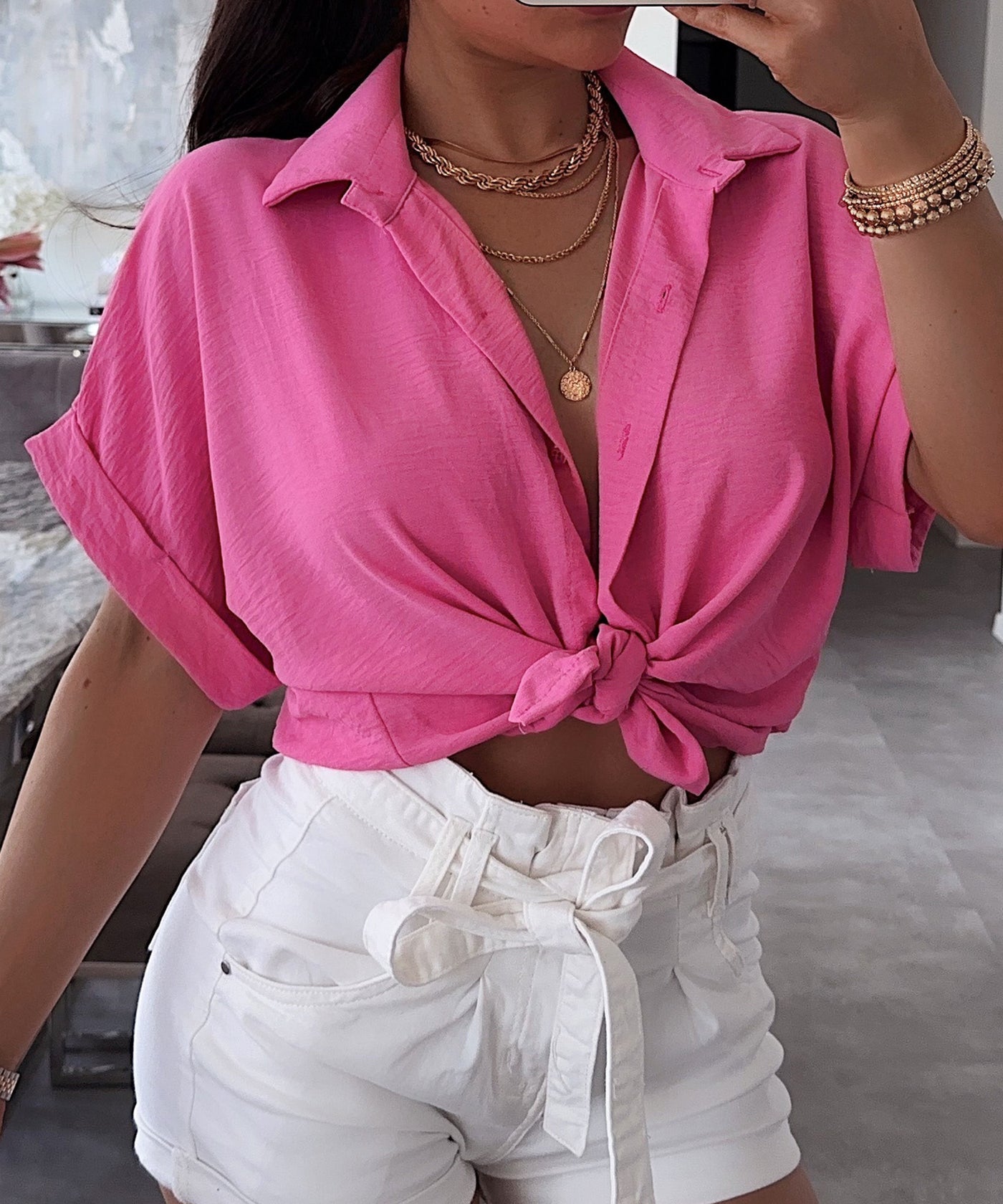 Knoten T-Shirt Melia Pink