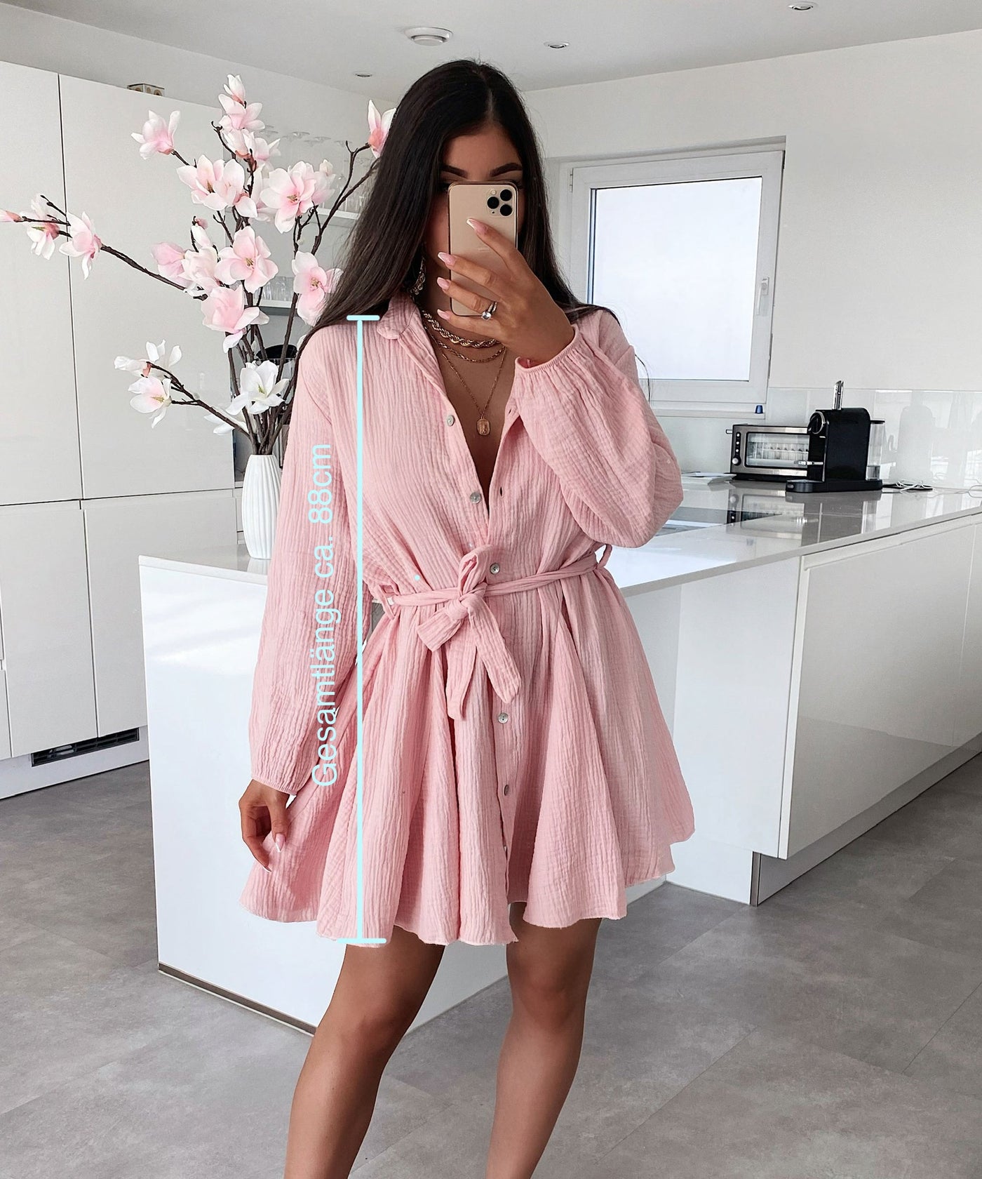 Musselin Kleid Daisy Hellblau  Ladypolitan - Fashion Onlineshop für Damen   