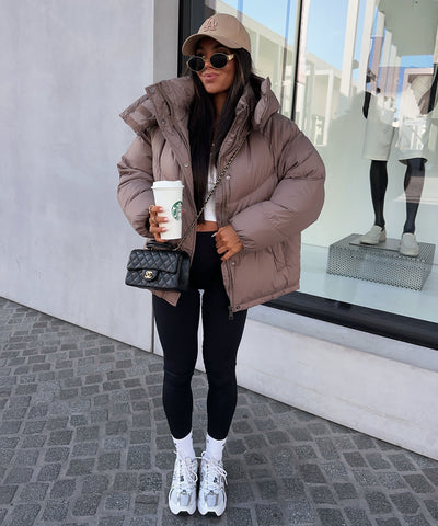 Pufferjacke Fina Taupe Ladypolitan ♡