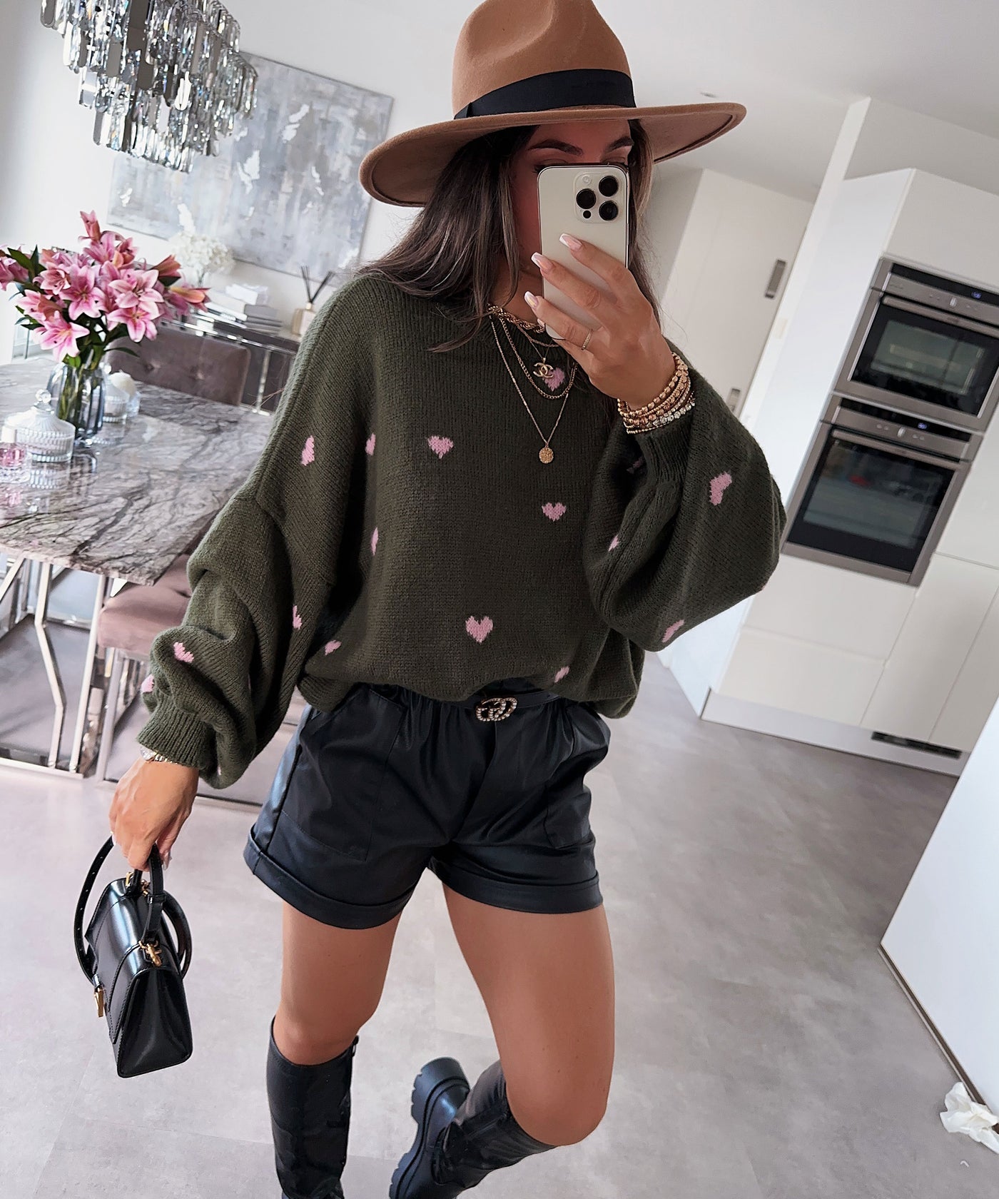 Oversize Pullover Joslin Khaki Rosa  Ladypolitan ♡   