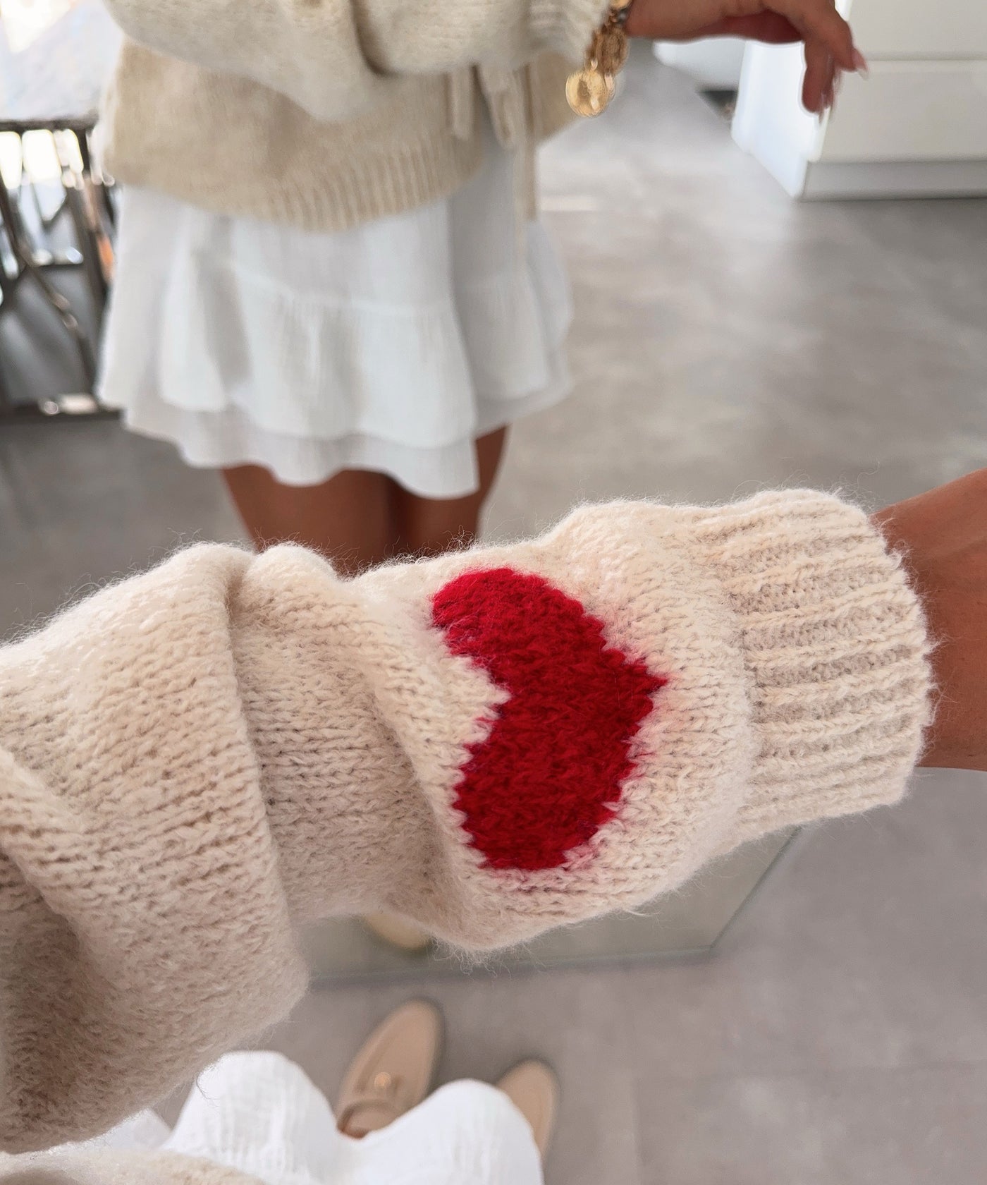 Cardigan Schleife Janani Herz Beige Ladypolitan ♡