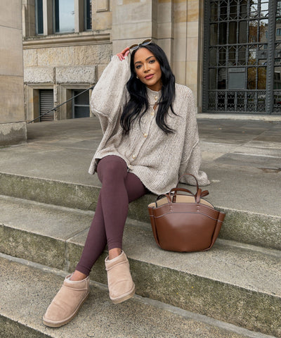 Oversize Strickjacke Jalsien Taupe Ladypolitan ♡