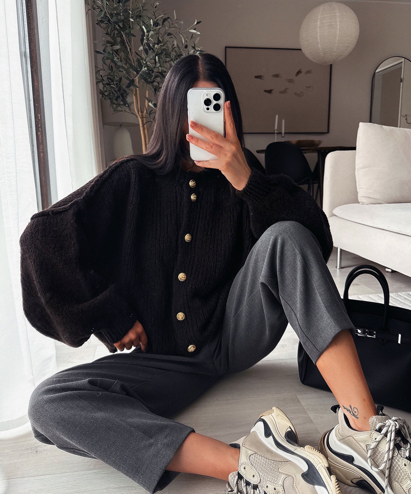 Oversize Strickjacke Jalsi Kurz Schwarz Ladypolitan ♡