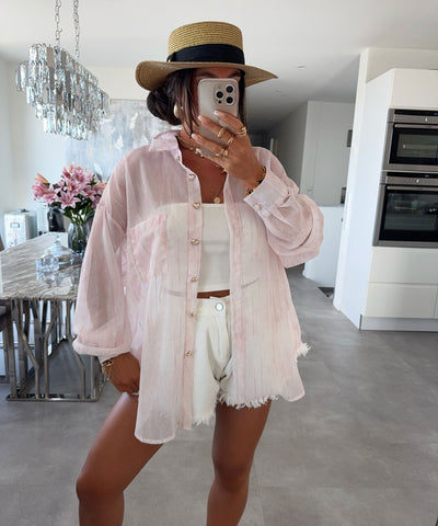 Bluse mit Herzknöpfen Vila Rosa Ladypolitan ♡