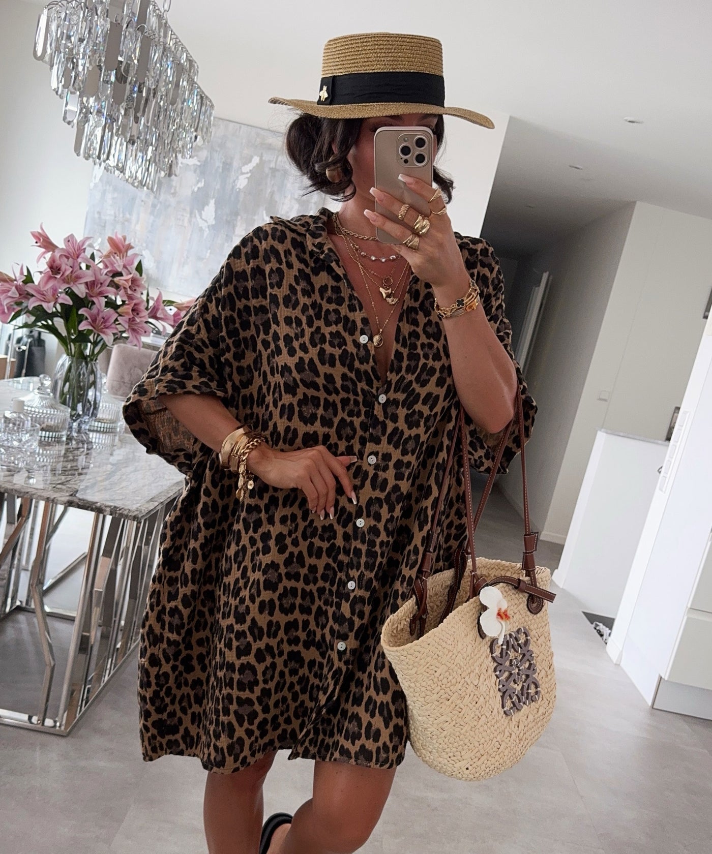Ultra Oversize Musselin Bluse Kurzarm Nina Leo Ladypolitan ♡