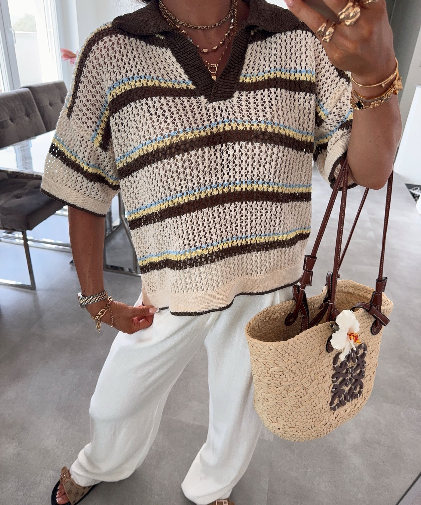 T-Shirt Sophia Braun Beige Ladypolitan ♡
