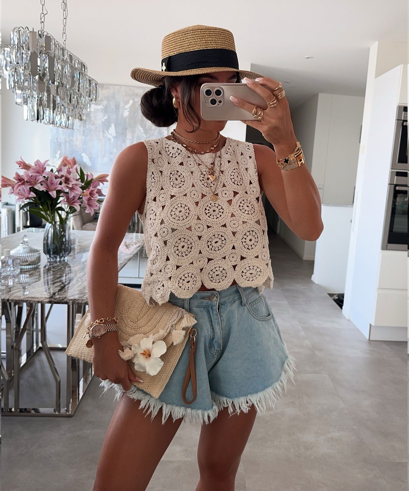 Häkel Oberteil Trisha Beige Ladypolitan ♡